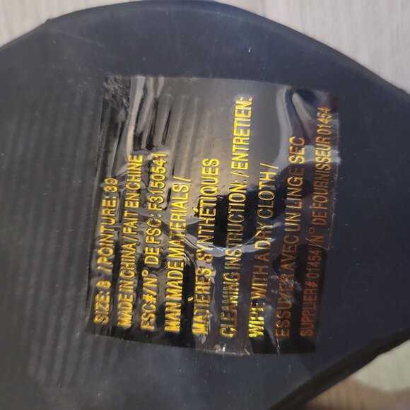 Black Quilted High Heel Sandals With Gold Chain Decoration & Studs Size 8 - Picture 4 of 7